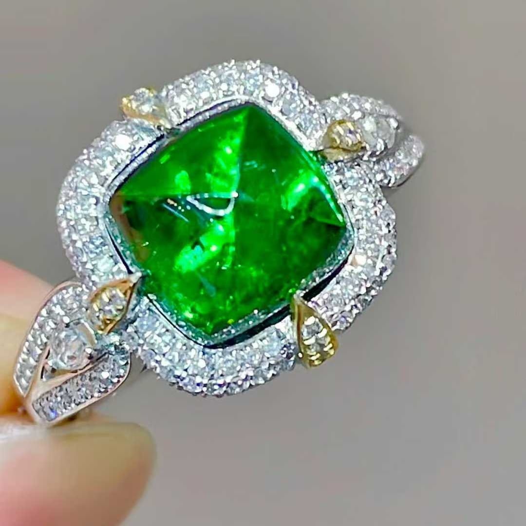 14k Gold 4.45 Ctw Natural Tourmaline & Diamond Ring - 2