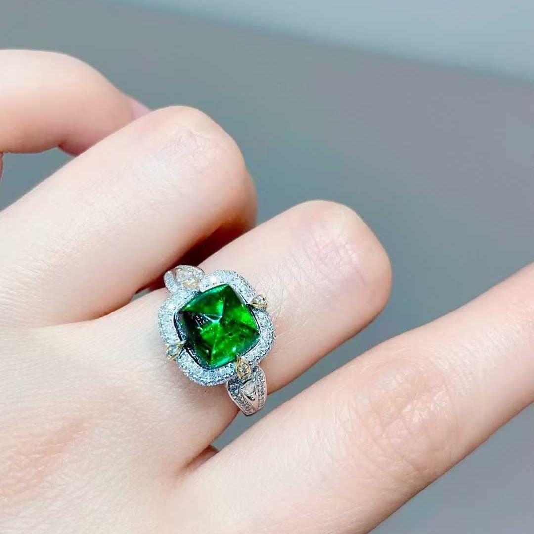 14k Gold 4.45 Ctw Natural Tourmaline & Diamond Ring - 5