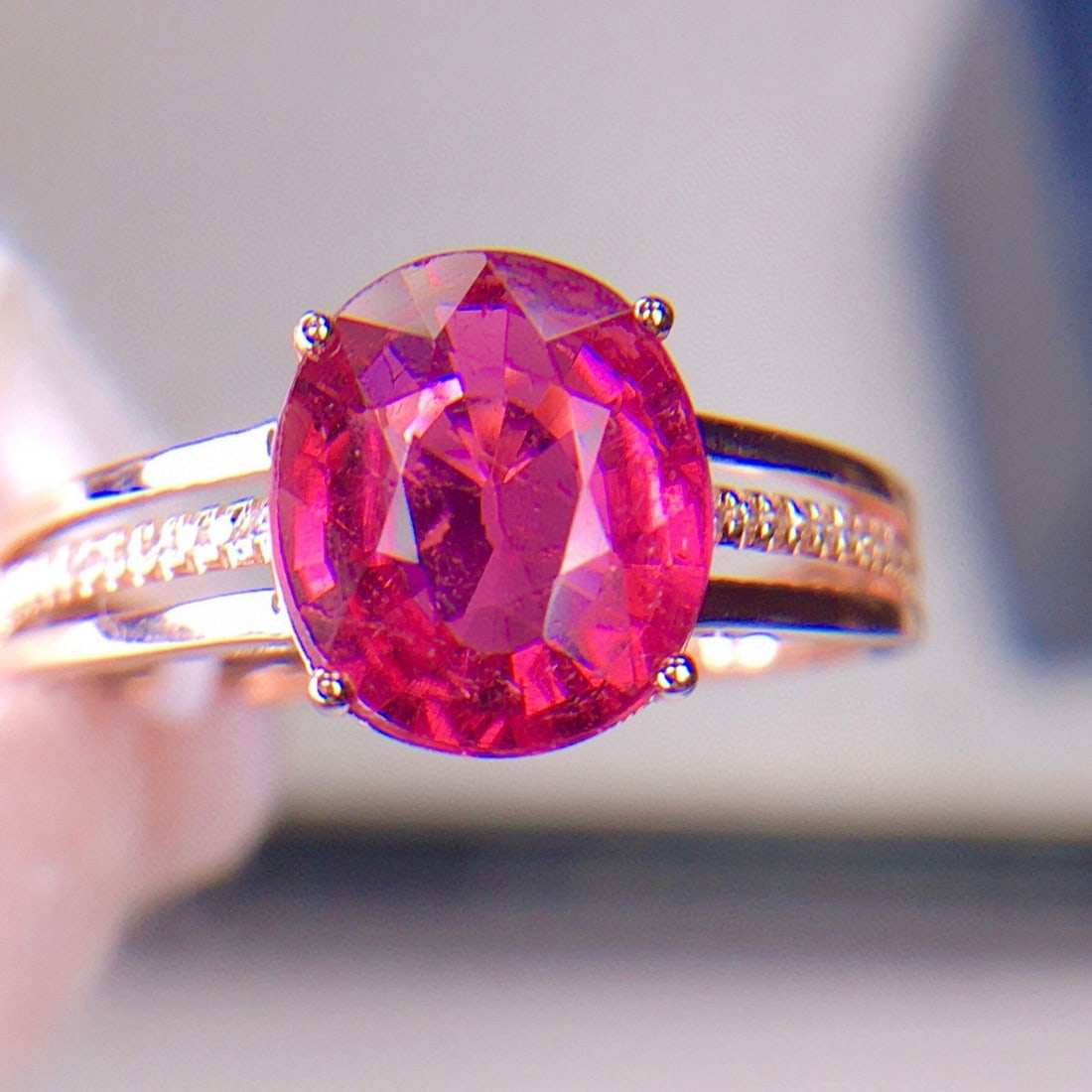 14k Gold 2.9 Ct Natural Tourmaline & Diamond Ring (1 of 9)