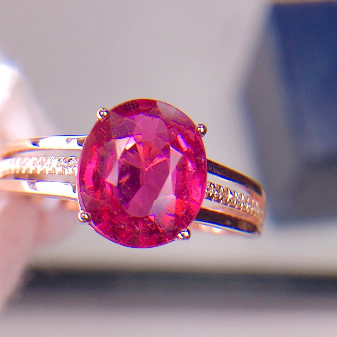 14k Gold 2.9 Ct Natural Tourmaline & Diamond Ring - 5