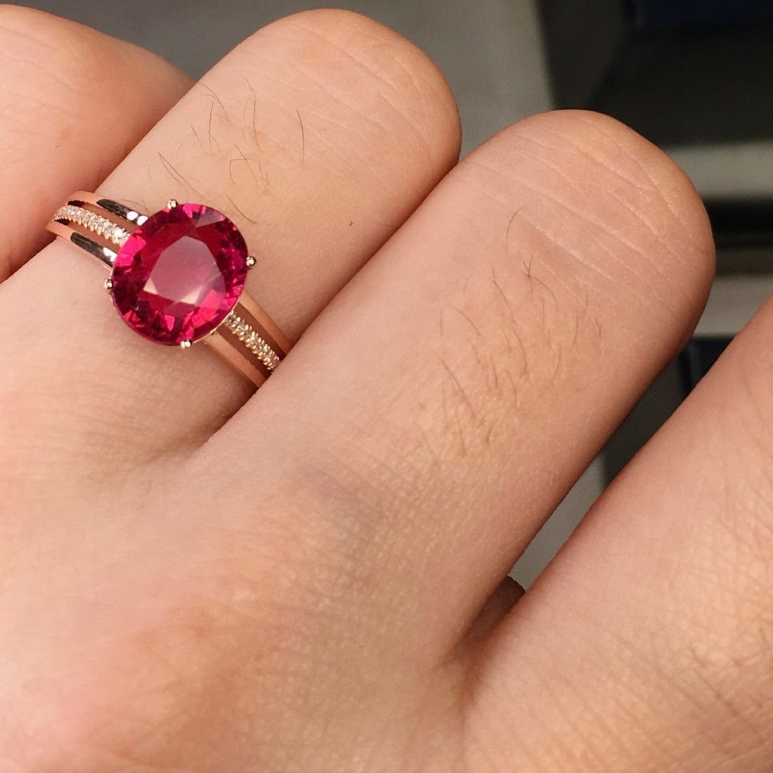 14k Gold 2.9 Ct Natural Tourmaline & Diamond Ring - 8