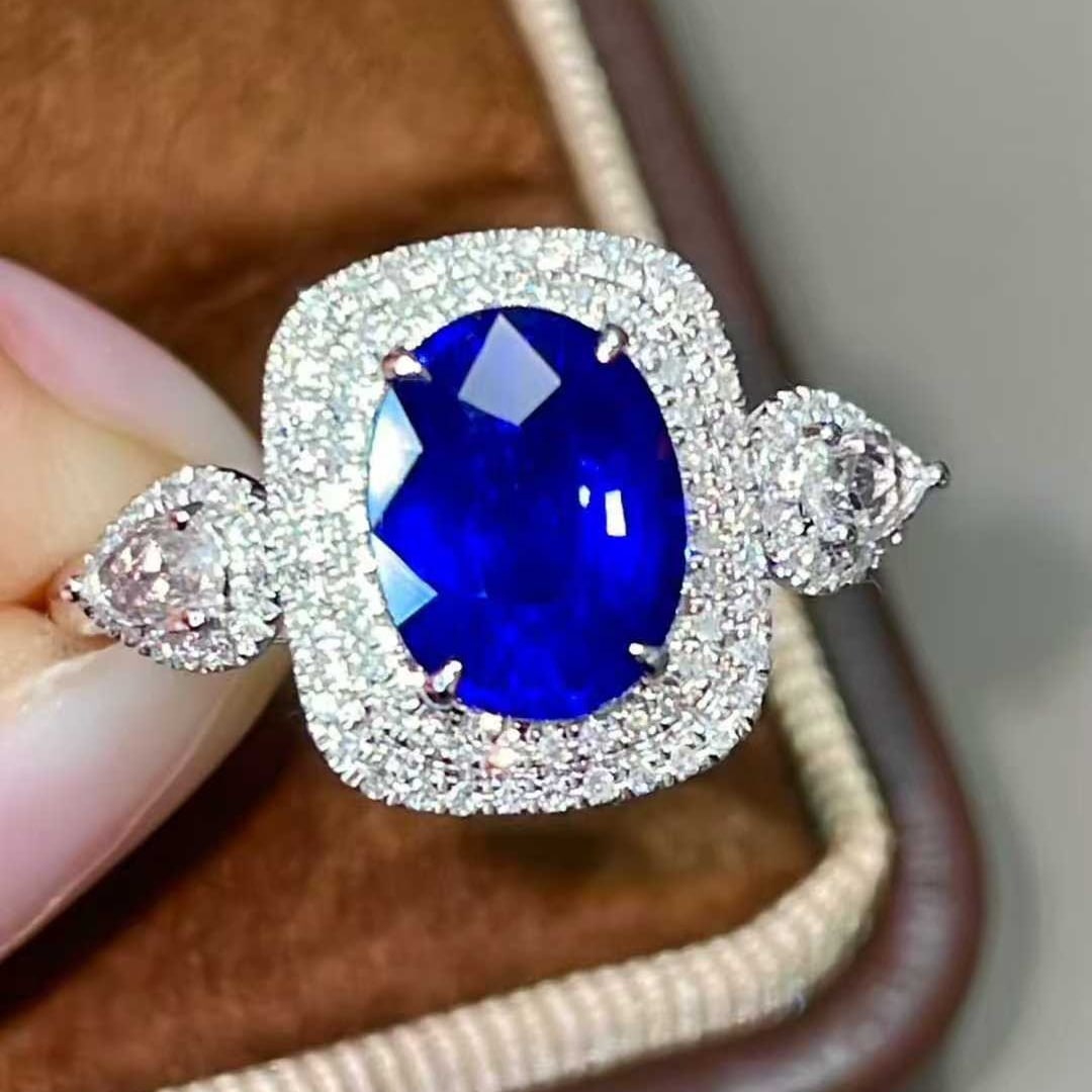 14k Gold 2.48 Ctw Natural Sapphire & Diamond Ring - 3