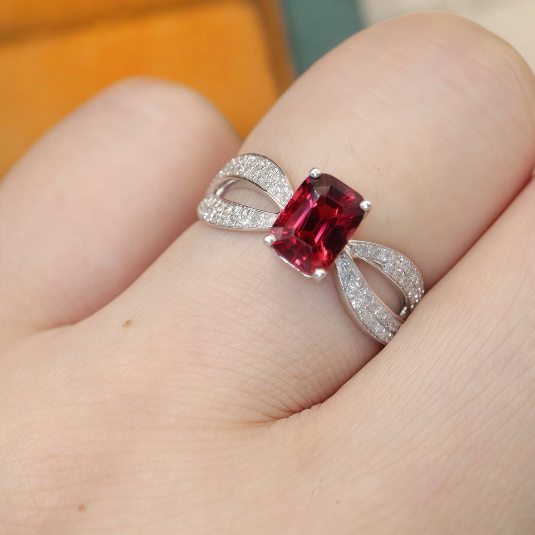 14k Gold 1.32 Ctw Natural Spinel & Diamond Ring - 5