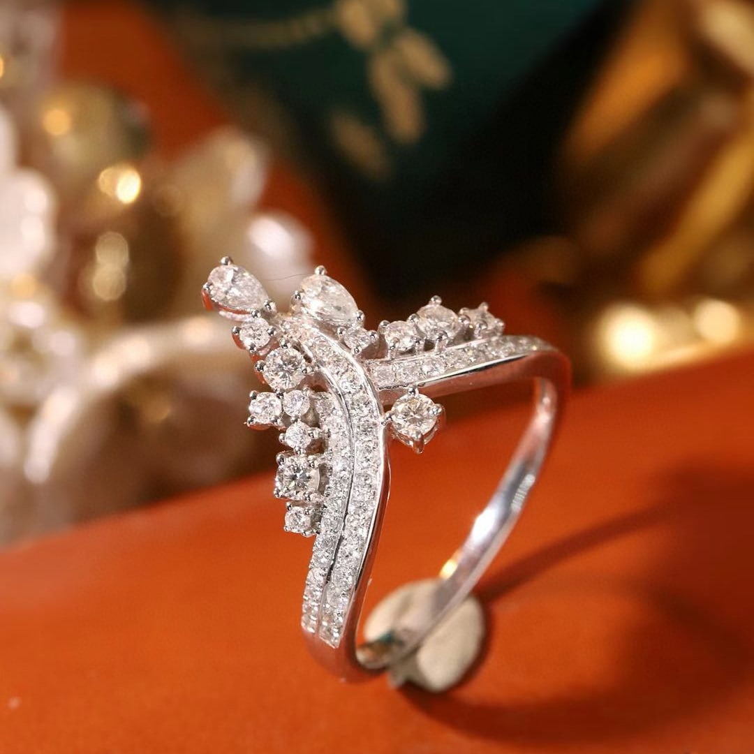 14k Gold 0.75 Ct Natural H Diamond Ring - 2