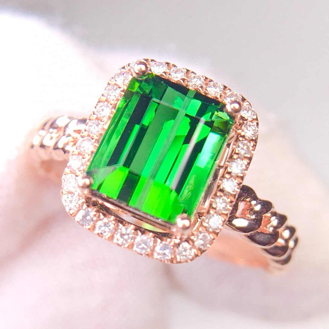 14k Gold 2.9 Ct Natural Tourmaline & Diamond Ring (1 of 7)