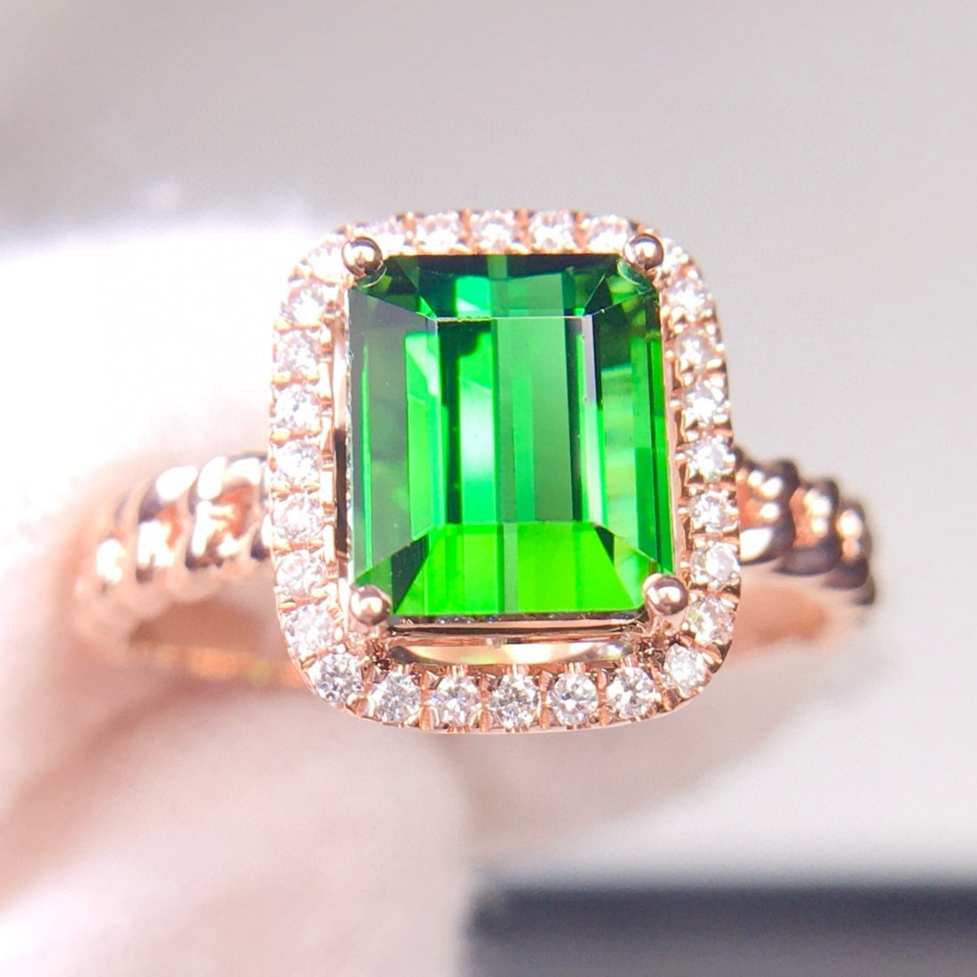 14k Gold 2.9 Ct Natural Tourmaline & Diamond Ring - 5