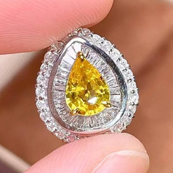 14k Gold 1.55 Ct Natural Sapphire & Diamond Earrings - 5