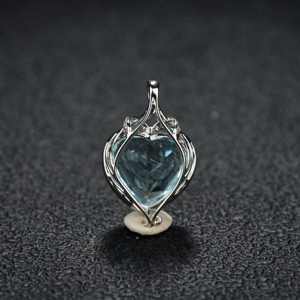 14k Gold 4.43 Ct Natural Aquamarine & Diamond Pendant( Without Chain ) - 5