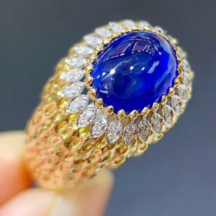 14k Gold 2.62 Ctw Natural Sapphire & Diamond Ring - 2