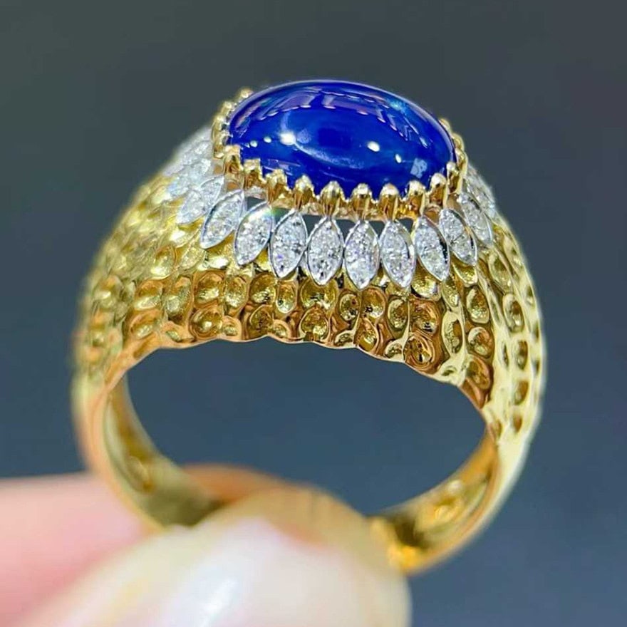 14k Gold 2.62 Ctw Natural Sapphire & Diamond Ring - 3