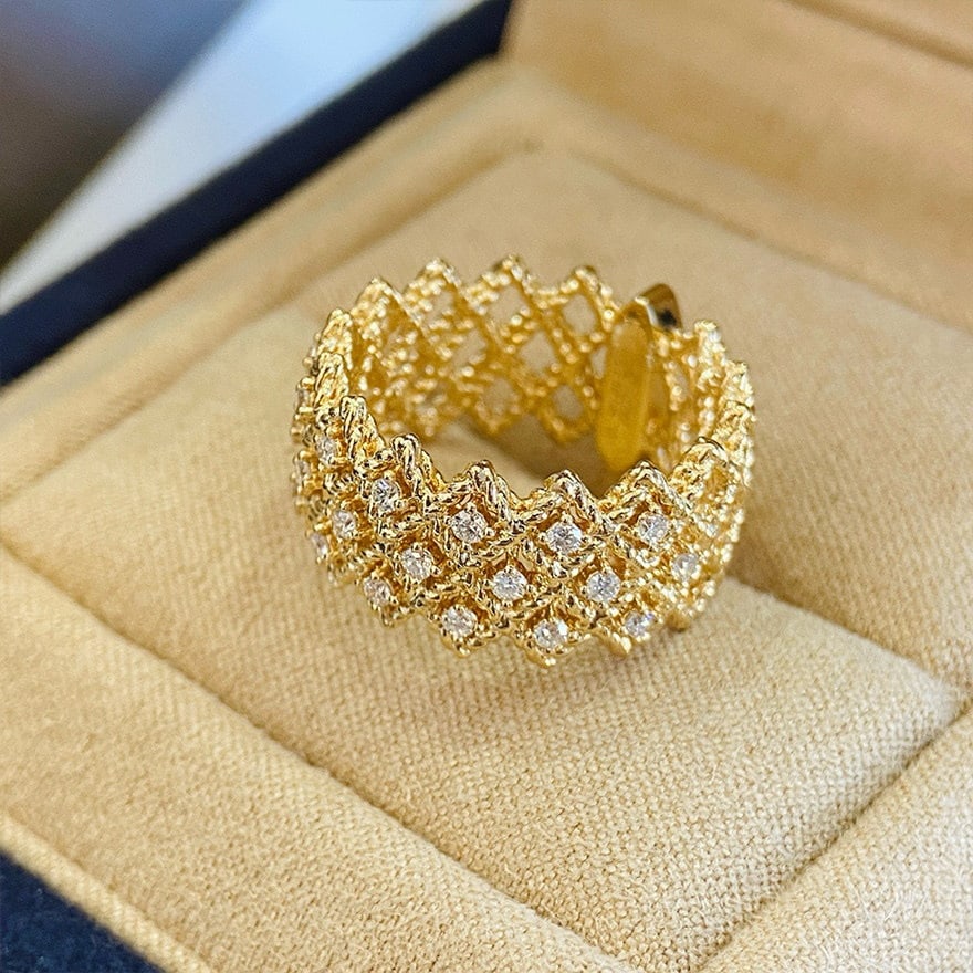 14k Gold 0.35 Ct Natural H Diamond Ring - 4