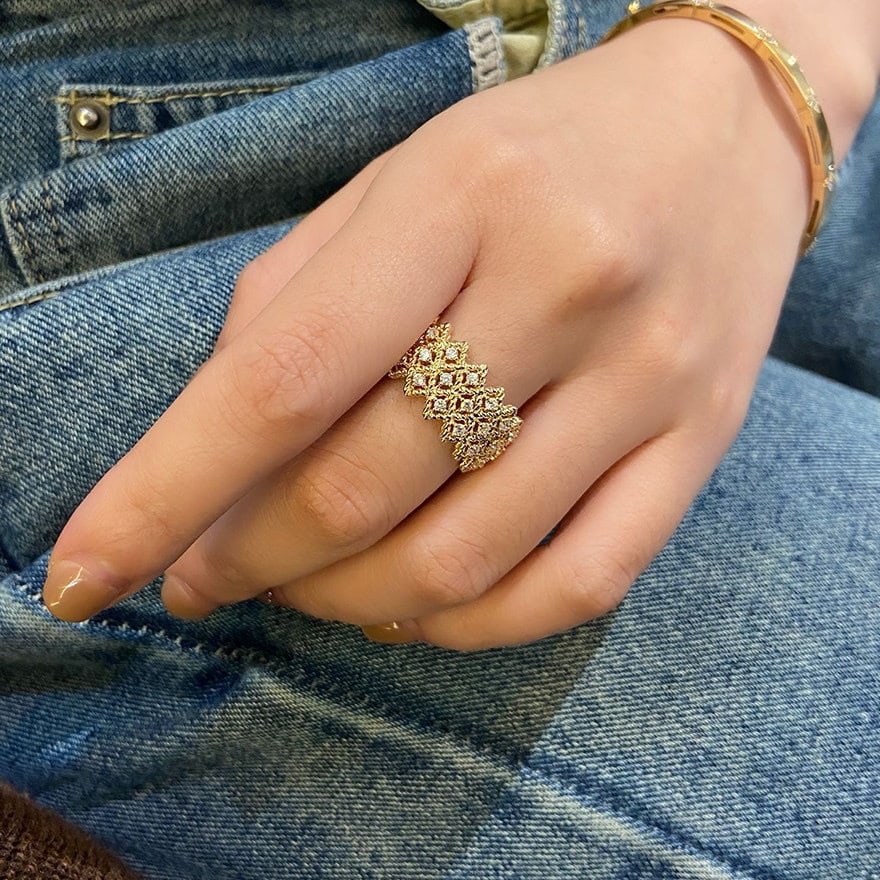 14k Gold 0.35 Ct Natural H Diamond Ring - 7