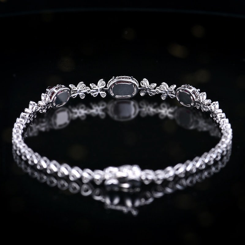 14k Gold 1.76 Ctw Natural Ruby & Diamond Bracelet - 5