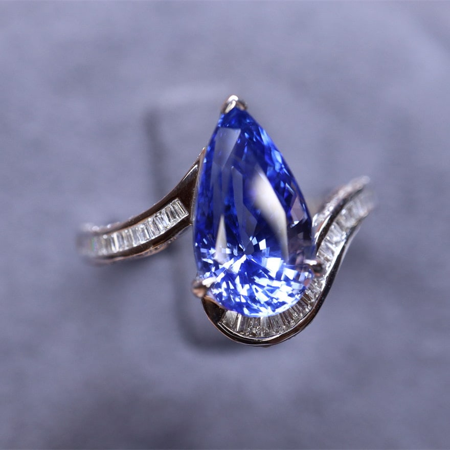 14k Gold 3.33 Ctw Natural Sapphire & Diamond Ring - 4