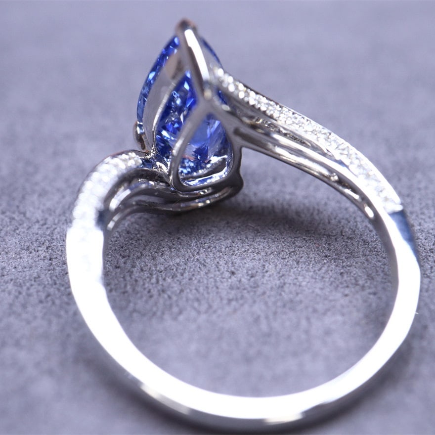 14k Gold 3.33 Ctw Natural Sapphire & Diamond Ring - 7