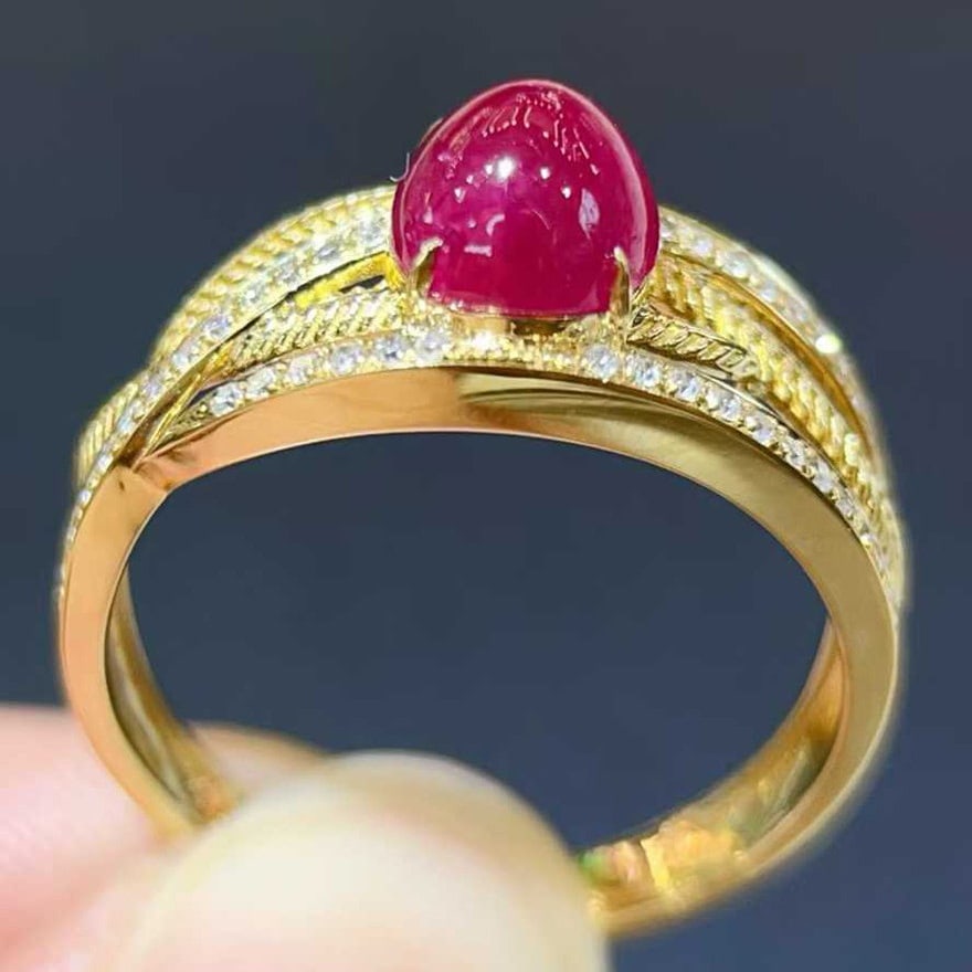 14k Gold 1.87 Ctw Natural Ruby & Diamond Ring - 3