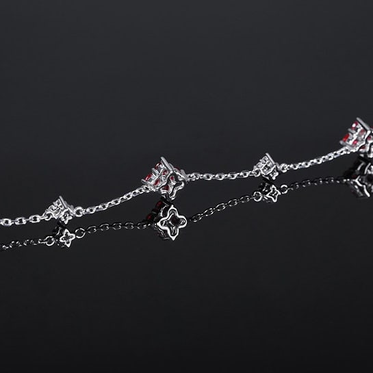 14k Gold 1.17 Ctw Natural Ruby & Diamond Bracelet - 4