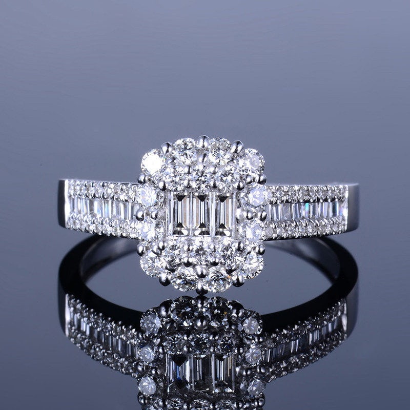 14k Gold 1 Ct Natural H Diamond Ring: Ref:231136050 // gold content:14k gold // ring size:7. 25us // // main gemstone:diamond // shape:multiple // carat weight:1ct // clarity grade:vs-si // color:h // treatment:natural // Low Estimate: