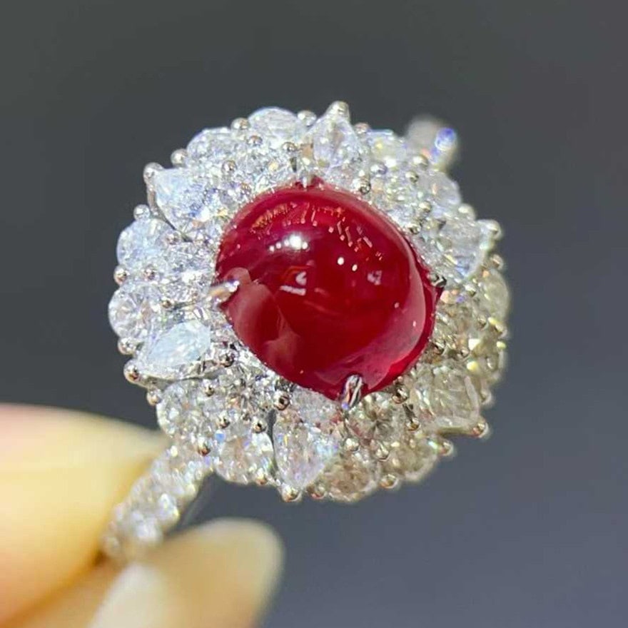 14k Gold 3.13 Ctw Natural Ruby & Diamond Ring - 2