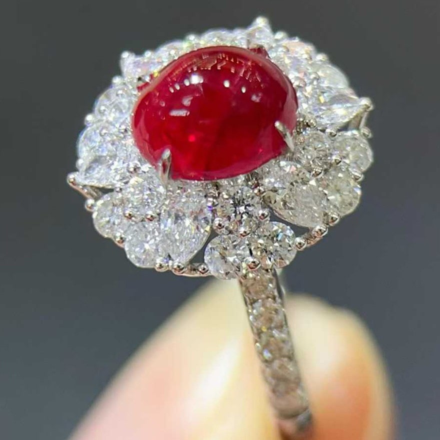 14k Gold 3.13 Ctw Natural Ruby & Diamond Ring - 3