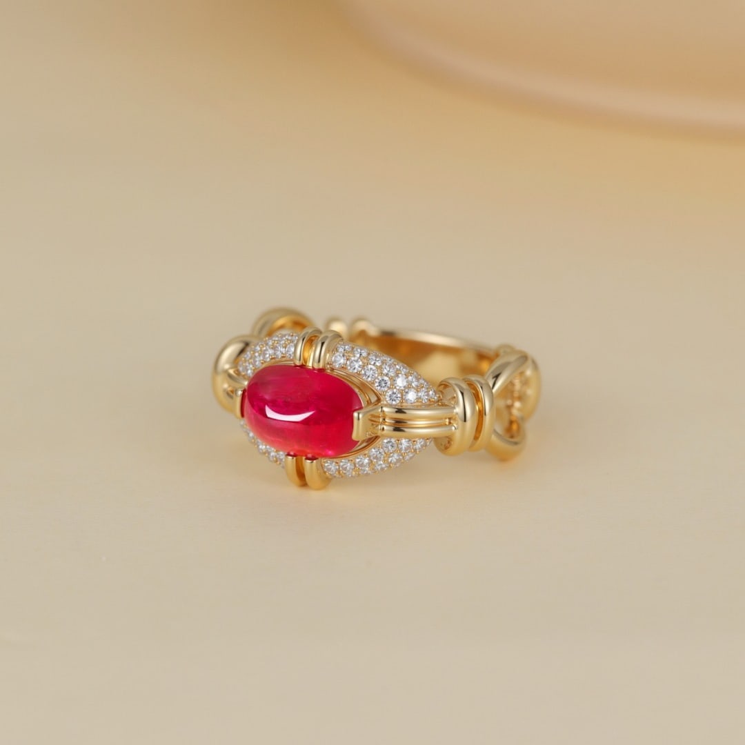 14k Gold 2.24 Ct Natural Ruby & Diamond Ring - 3
