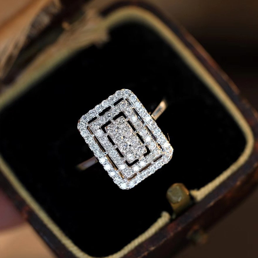 14k Gold 0.5 Ct Natural H Diamond Ring - 2