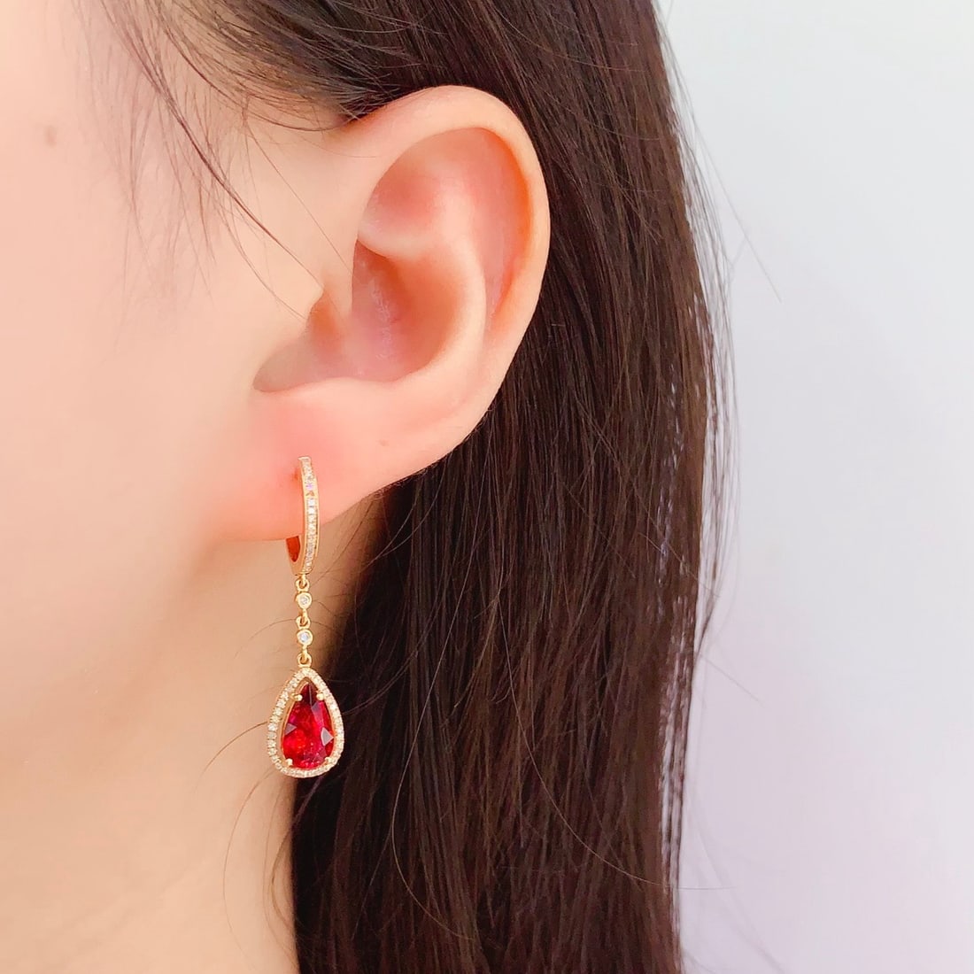 14k Gold 4.5 Ct Natural Tourmaline & Diamond Earrings - 6