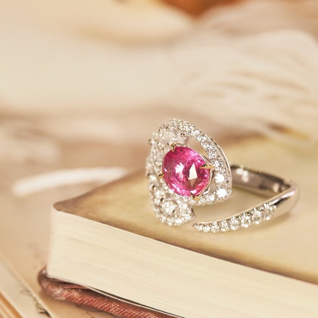 14k Gold 1.52 Ct Natural Sapphire & Diamond Ring - 2