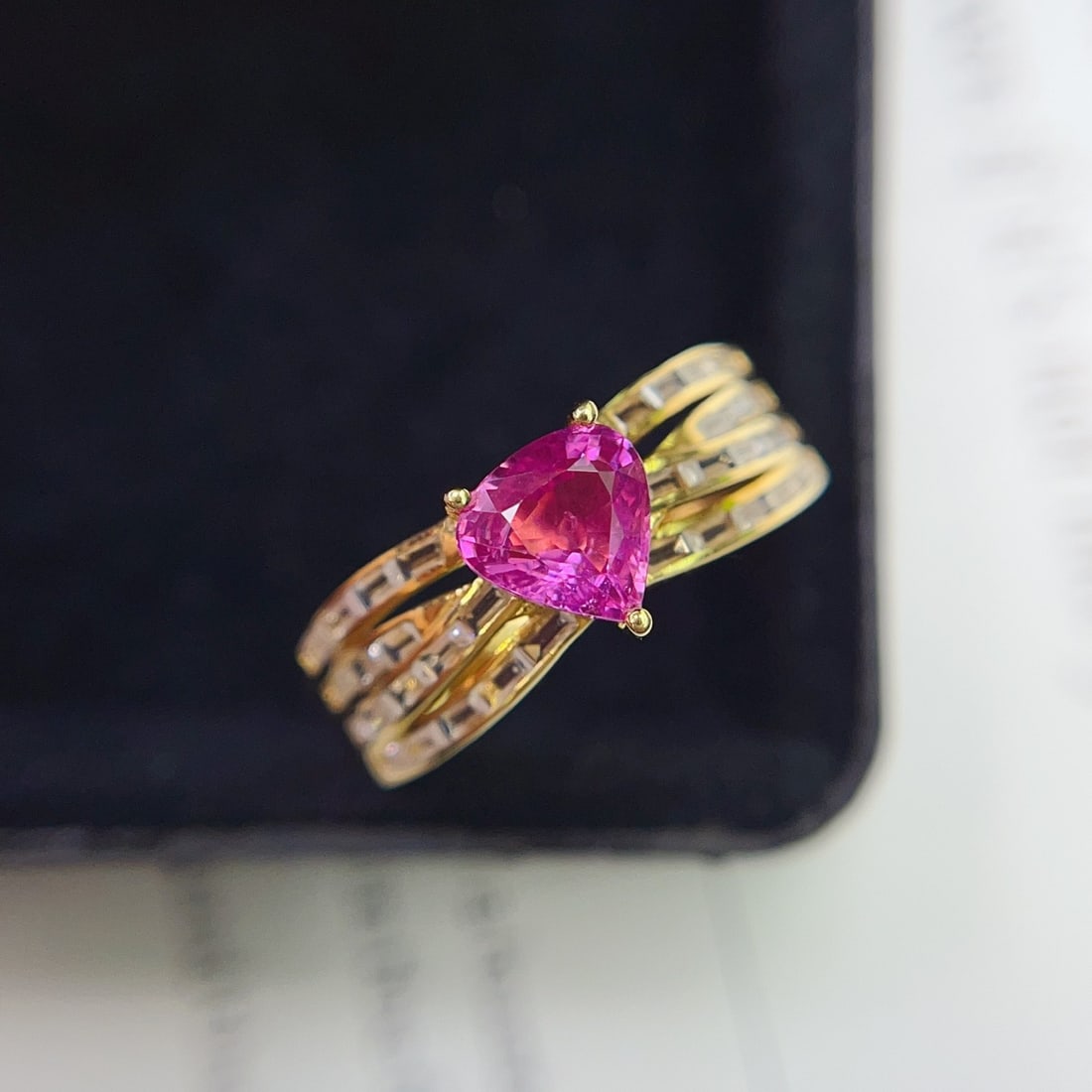14k Gold 1.10 Ct Natural Ruby & Sapphire Ring - 3