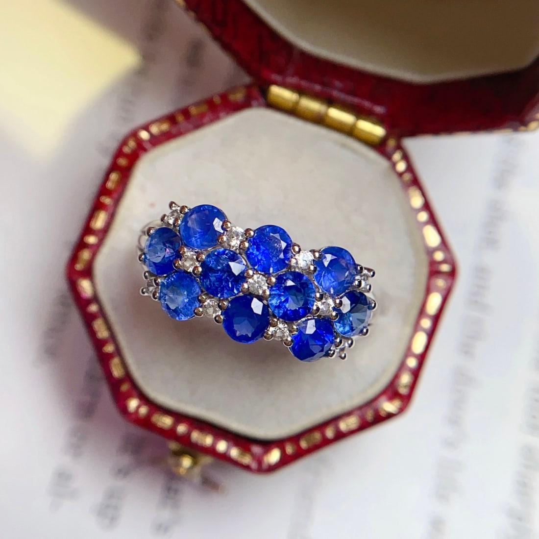 14k Gold 2.30 Ct Natural Sapphire & Sapphire Ring - 2