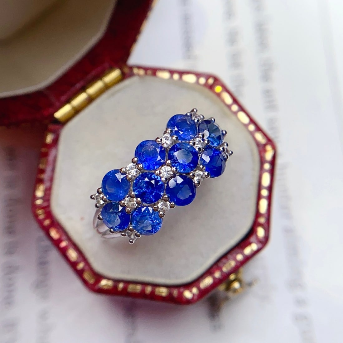 14k Gold 2.30 Ct Natural Sapphire & Sapphire Ring - 5