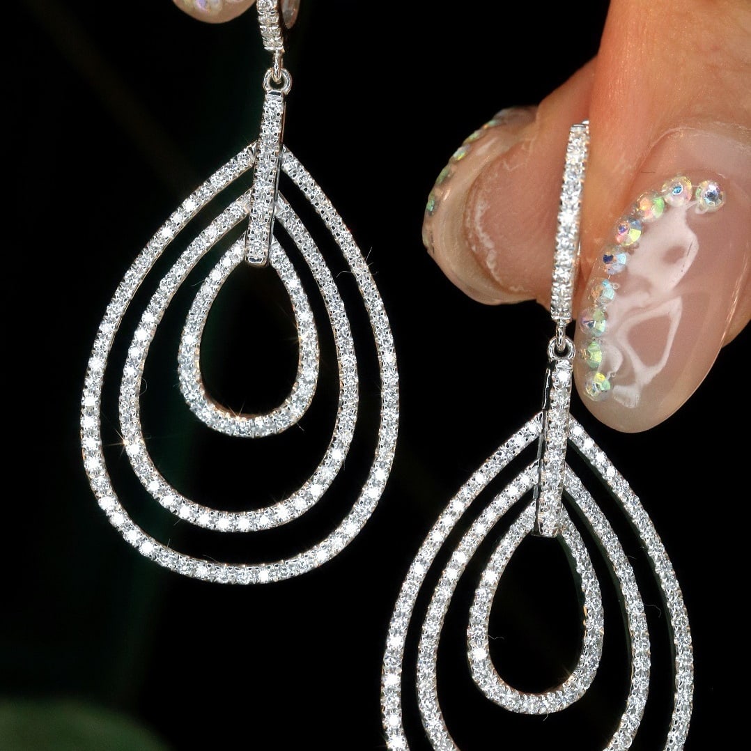 14k Gold 1.1 Ct Natural H Diamond Earrings: Ref:231136099 // gold content:14k gold // main gemstone:diamond // shape:round // carat weight:1. 1ct // clarity grade:vs-si // color:h // treatment:natural // cut grade:g // Condition: NewLow