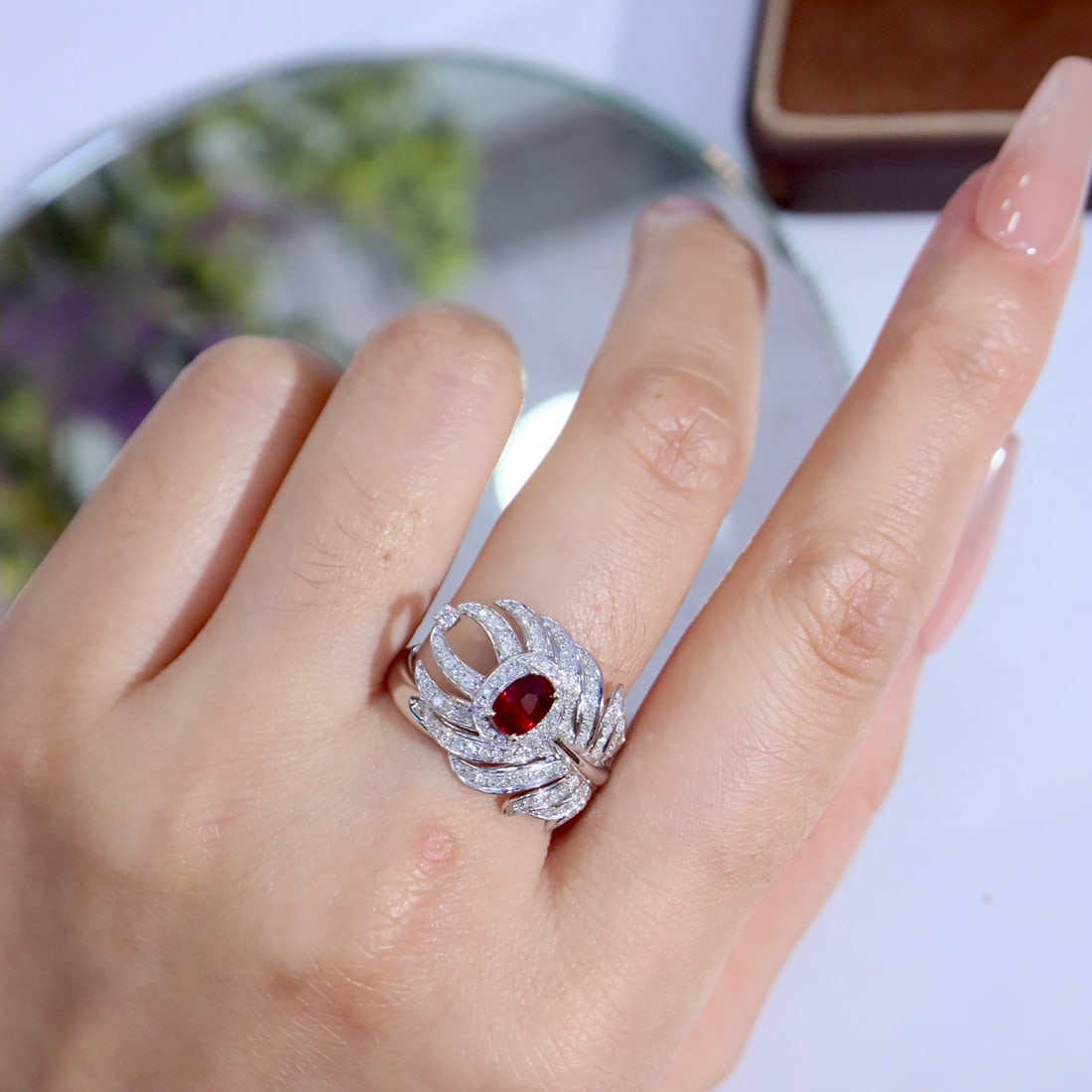 14k Gold 1.21 Ctw Natural Ruby & Diamond Ring - 4