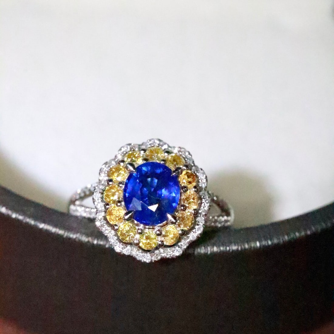 14k Gold 2.08 Ctw Natural Sapphire & Diamond Ring (1 of 7)