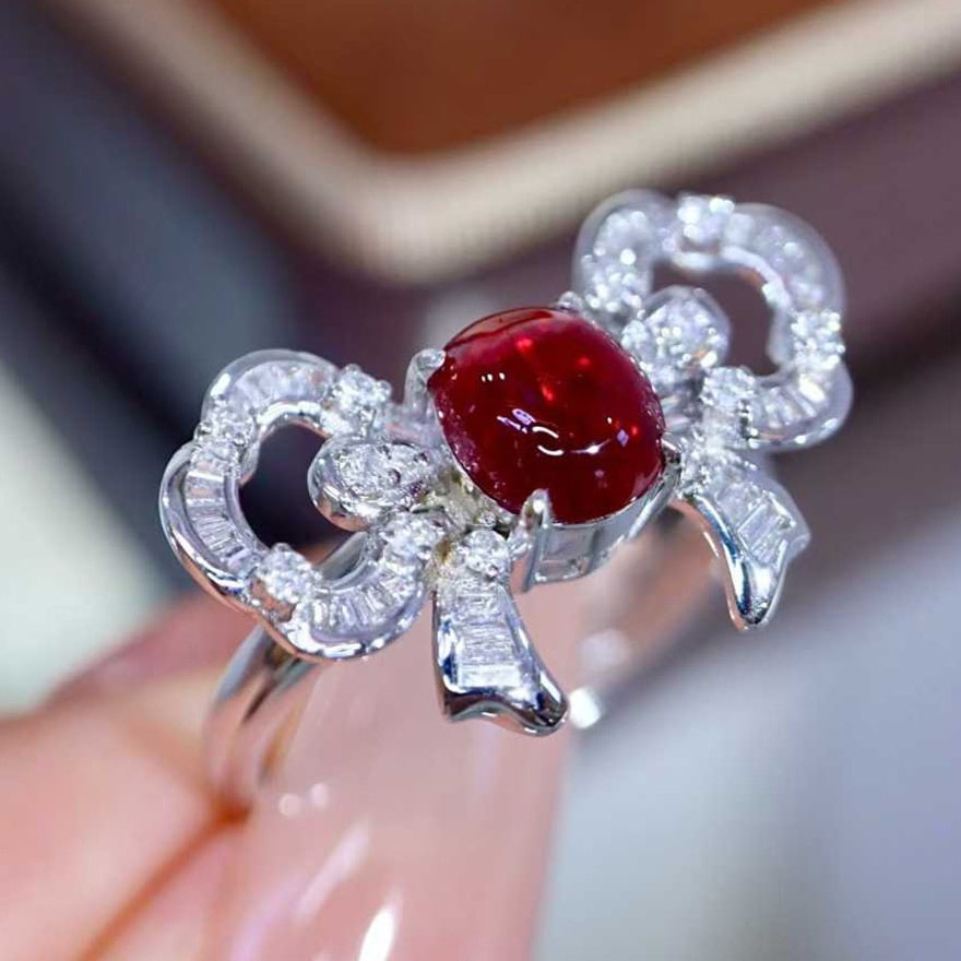 14k Gold 1.76 Ctw Natural Ruby & Diamond Ring: Ref:231136109 // gold content:14k gold // ring size:7. 25us // // main gemstone:ruby // shape:oval // carat weight:1. 40ct // color:red // treatment:natural // // adjacent gemstone 2 : diamond //