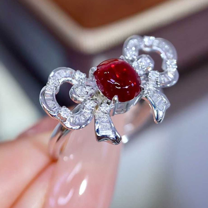 14k Gold 1.76 Ctw Natural Ruby & Diamond Ring - 2