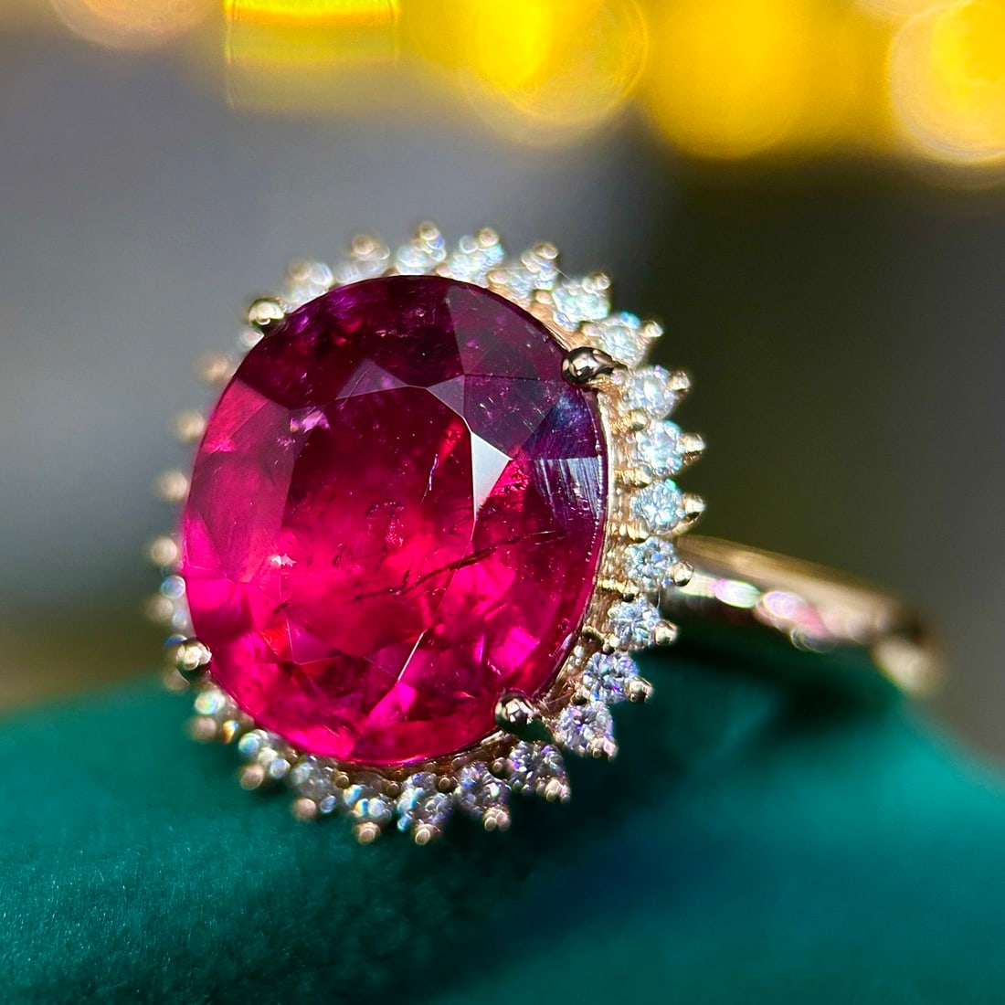 14k Gold 4.58 Ctw Natural Tourmaline & Diamond Ring - 5