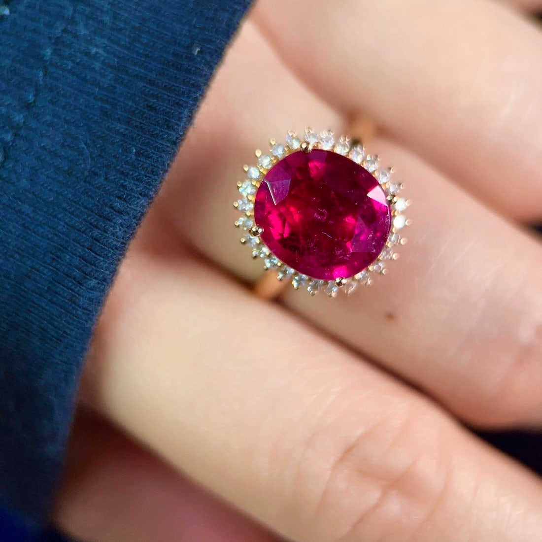 14k Gold 4.58 Ctw Natural Tourmaline & Diamond Ring - 6