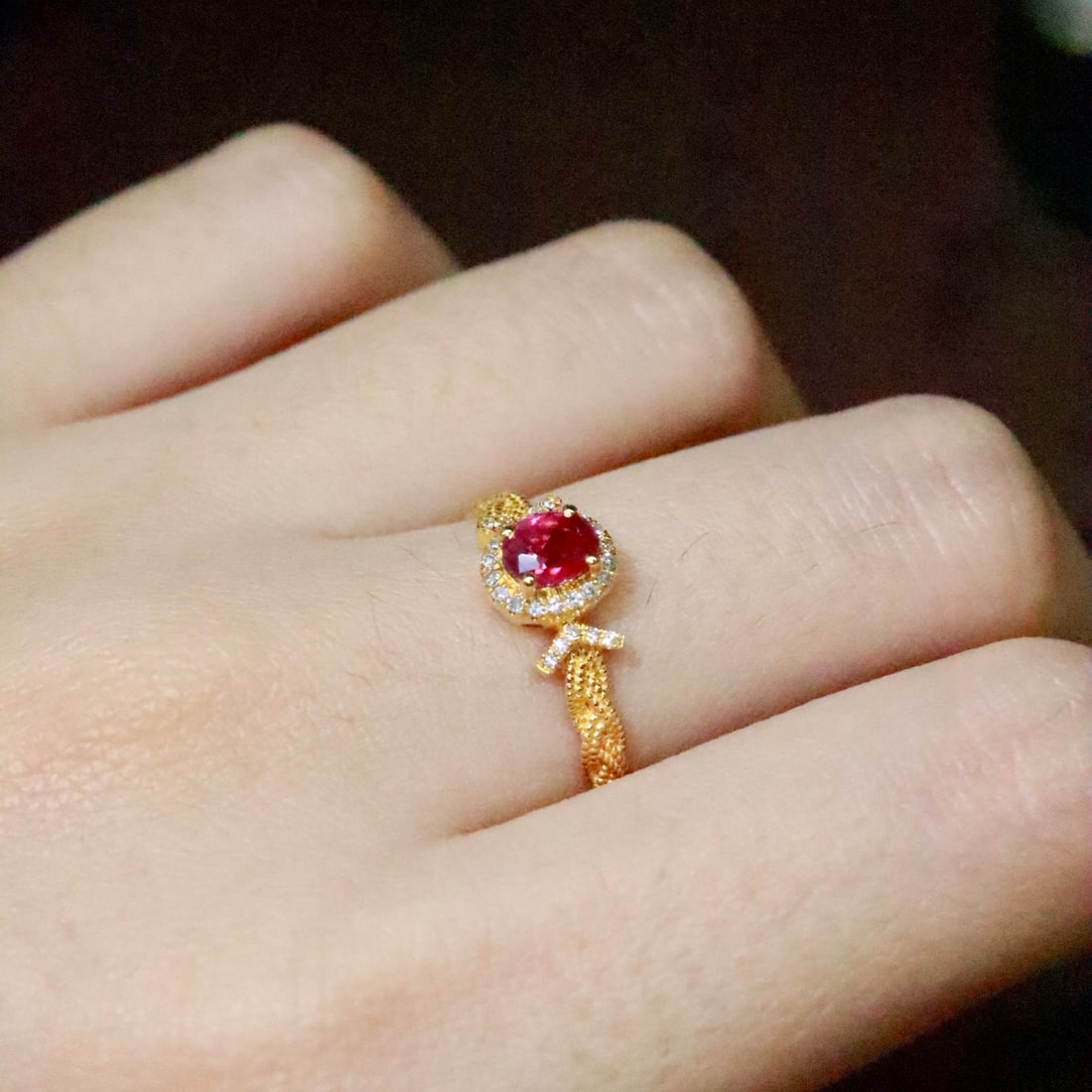 14k Gold 0.53 Ctw Natural Ruby & Diamond Ring - 6