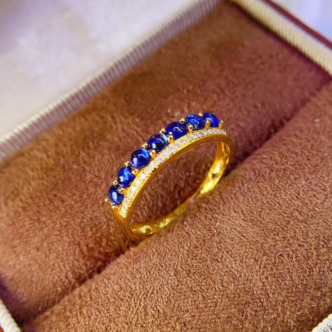 14k Gold 1.5 Ct Natural Sapphire & Diamond Ring - 2