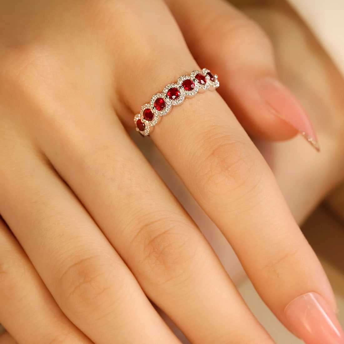 14k Gold 1.47 Ctw Natural Ruby & Diamond Ring - 5