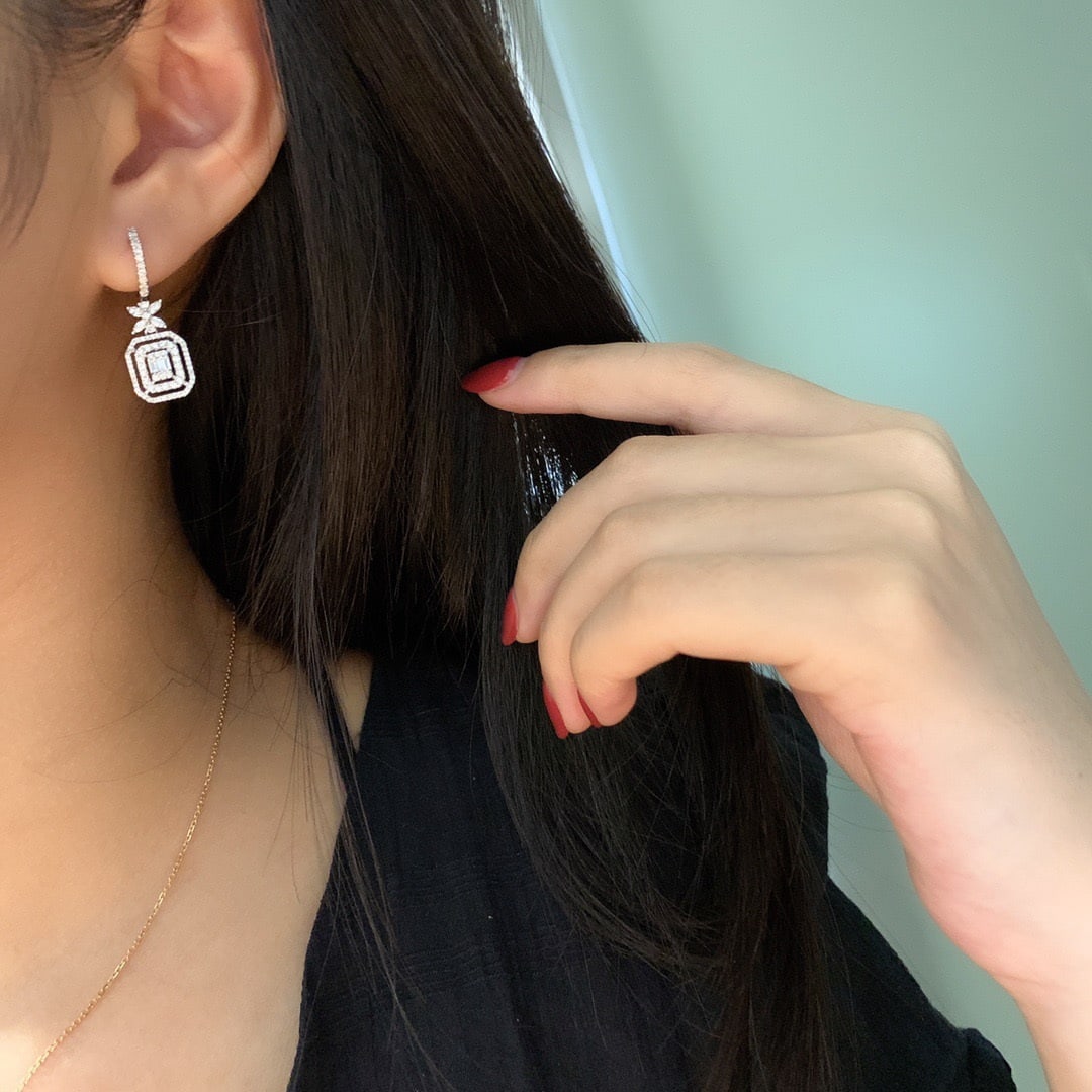 14k Gold 1 Ct Natural H Diamond Earrings - 5