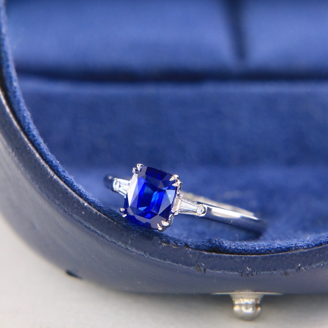 14k Gold 1.60 Ctw Natural Sapphire & Diamond Ring - 3