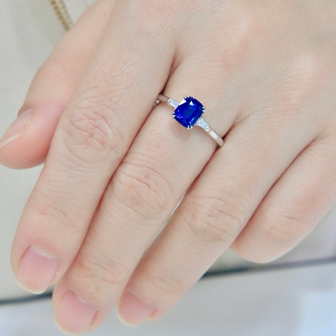 14k Gold 1.60 Ctw Natural Sapphire & Diamond Ring - 5