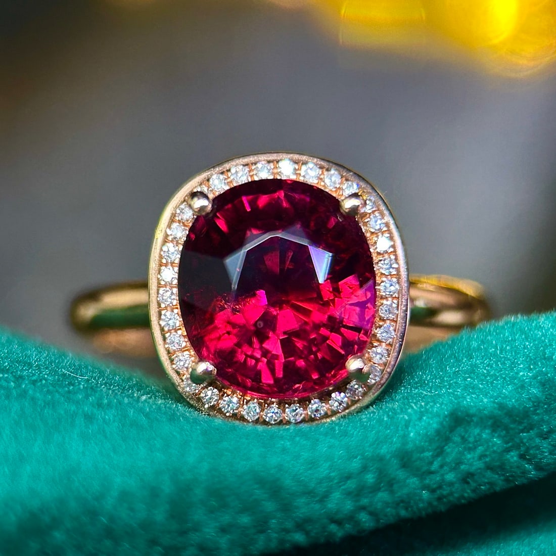 14k Gold 3.20 Ctw Natural Tourmaline & Diamond Ring - 2