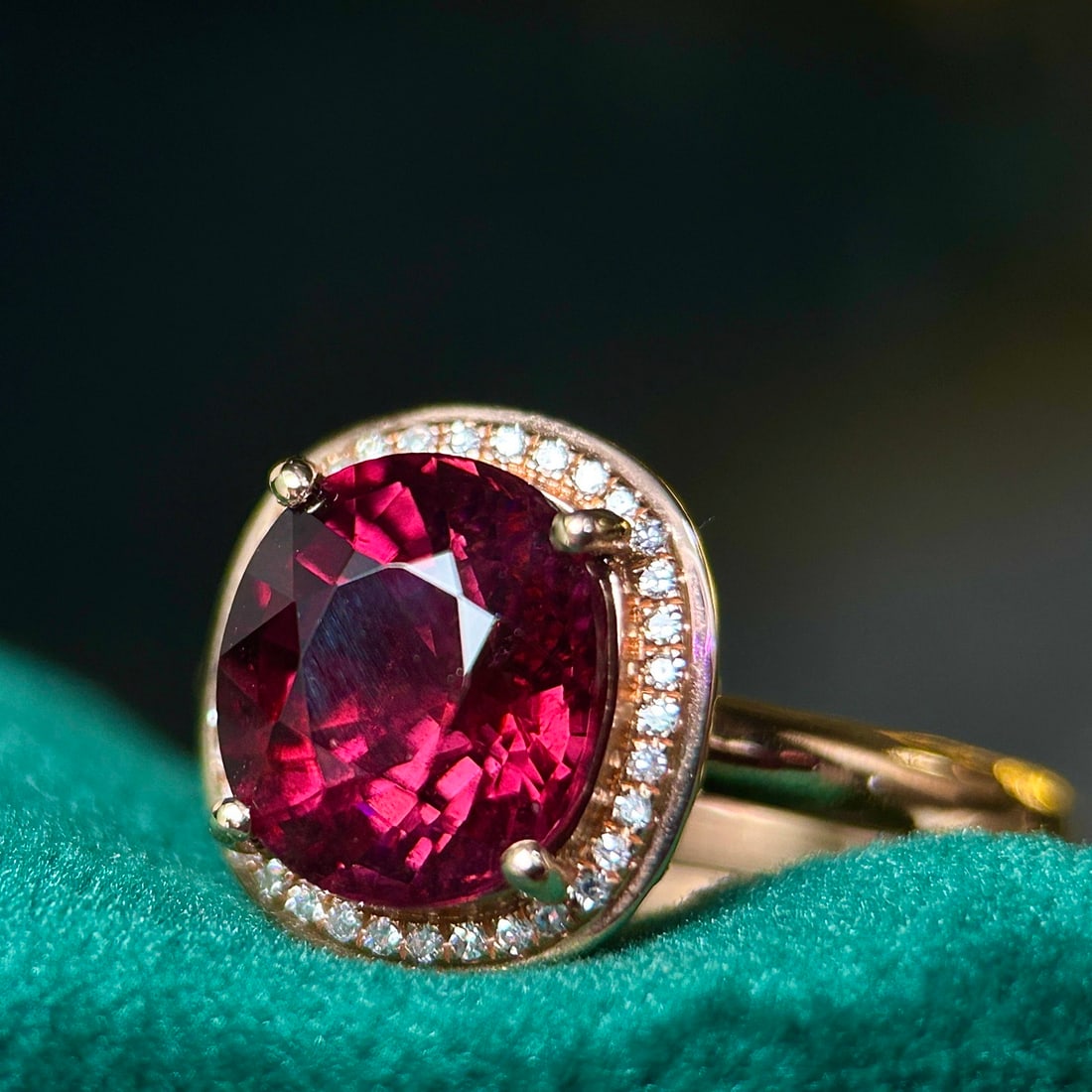 14k Gold 3.20 Ctw Natural Tourmaline & Diamond Ring - 4