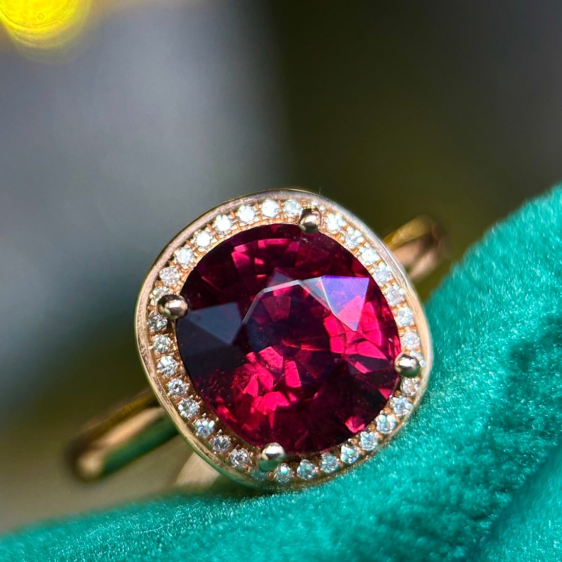 14k Gold 3.20 Ctw Natural Tourmaline & Diamond Ring - 5