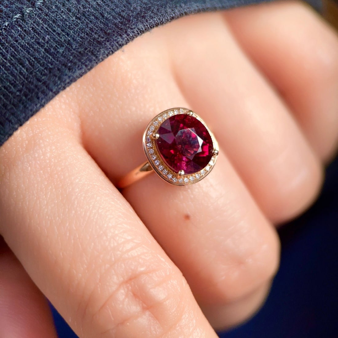 14k Gold 3.20 Ctw Natural Tourmaline & Diamond Ring - 6