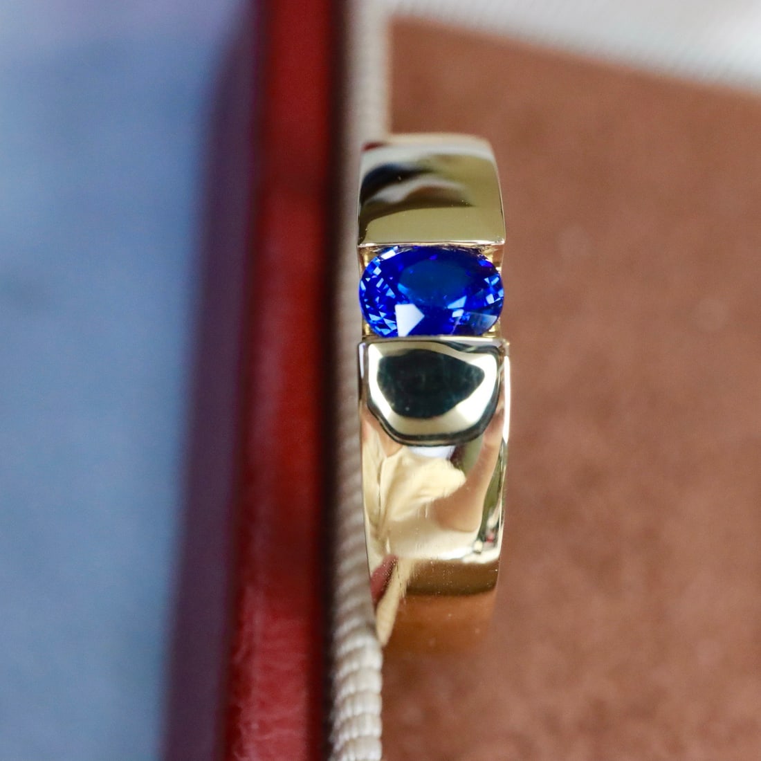 14k Gold 0.55 Ctw Natural Sapphire & Diamond Ring - 3