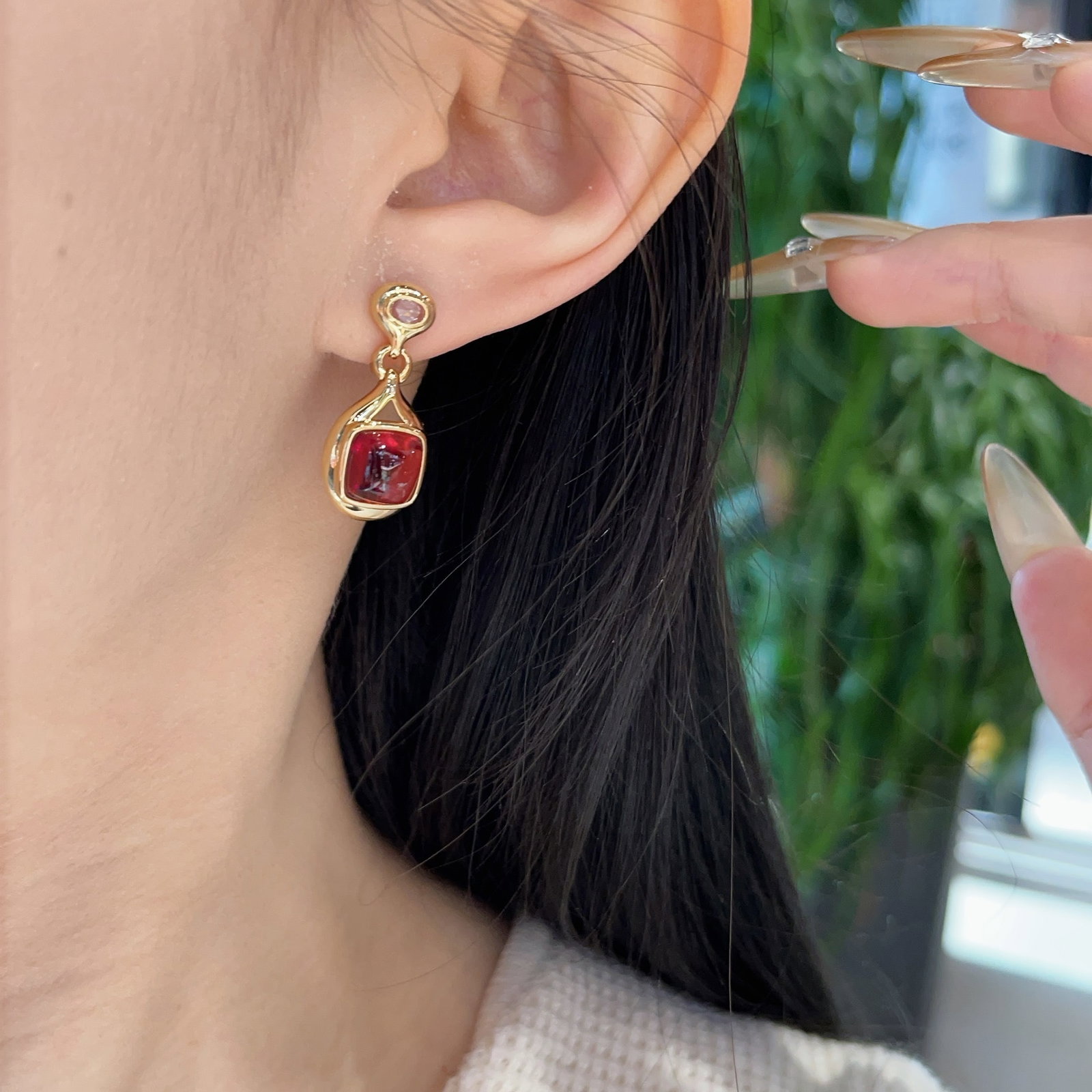 14k Gold 6.23 Ct Natural Tourmaline Earrings - 5